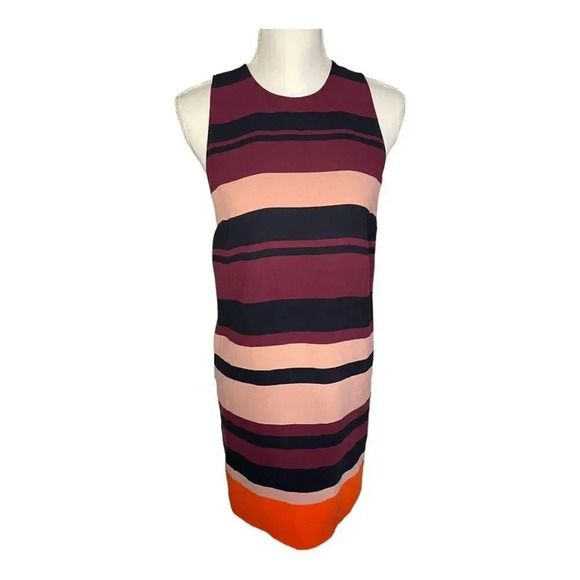 Ann Taylor Women’s‎ Small Color Block Striped Sleeveless Shift Dress - Picture 1 of 8